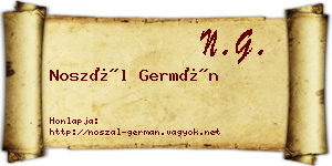 Noszál Germán névjegykártya